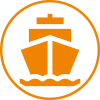 Symbol mit Schifffahrt