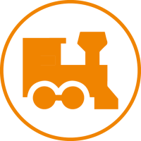 Symbol mit Zugfahrt