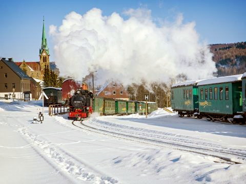 Fichtelbergbahn im Winter Foto © Sandro Lindner